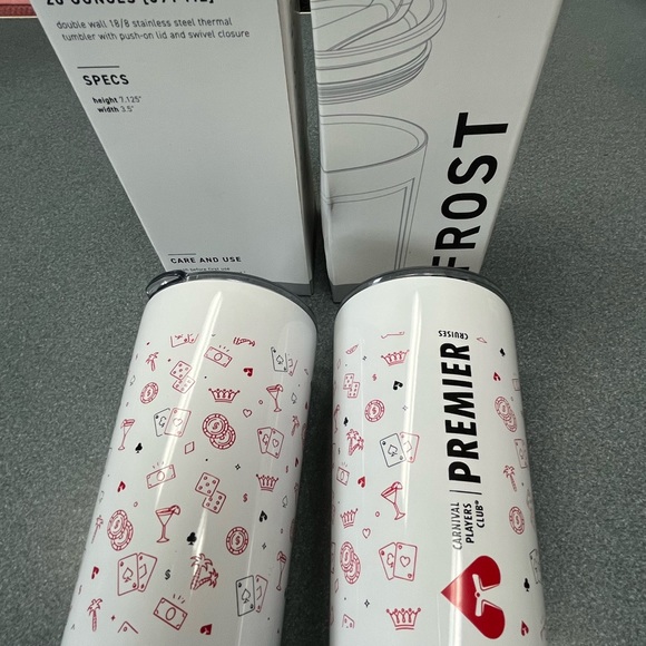 Stainless steel tumblers Carnival Players Club NIB - Picture 3 of 5